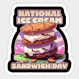 Nation Ice Cream Sandwich Day Ice Cream Lover Design Sticker